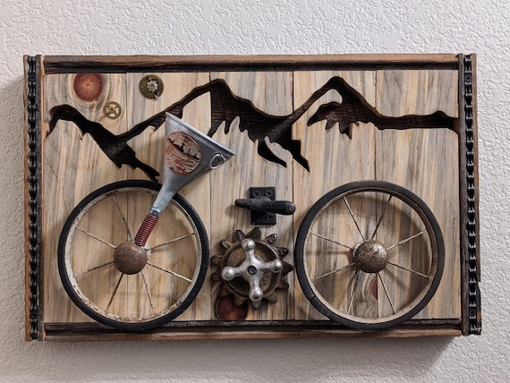 Bicycle Wall Hanging -repurposed Wall Art, Antique, Vintage, Bike