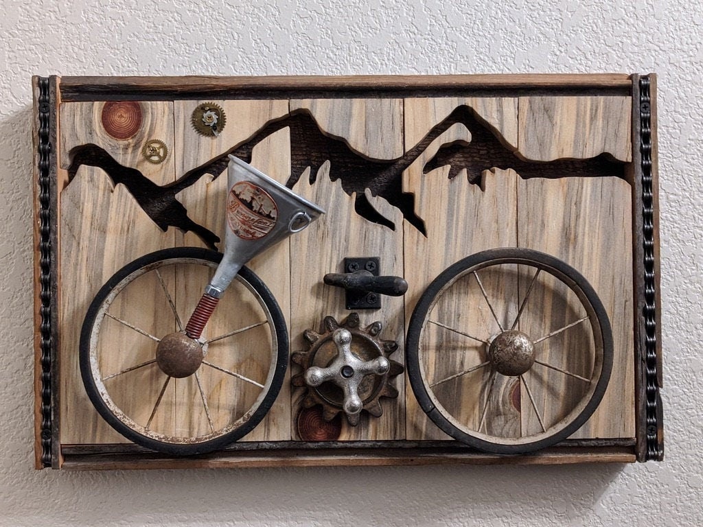 Bicycle Wall Hanging -repurposed Wall Art, Antique, Vintage, Bike