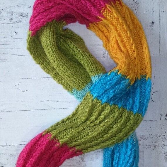 Multicolored scarf Handmade scarf Knitting Women Infinity Etsy