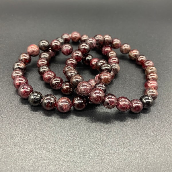 Genuine Charged Red Garnet Crystal Healing Bracelet 8mm