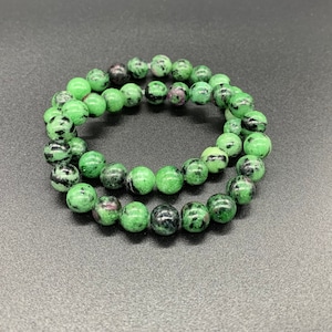 Charged Genuine Ruby Zoisite Crystal Healing Bracelet 8mm