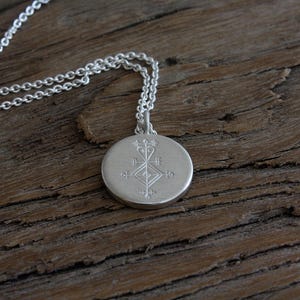 Ást/Ástarstafur, Liebe, altes isländisches Zauberzeichen, 925/... Silber, 13mm x 1,5mm