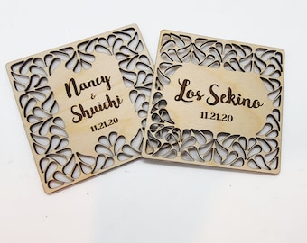 Customized Wooden Coasters - Set of 8