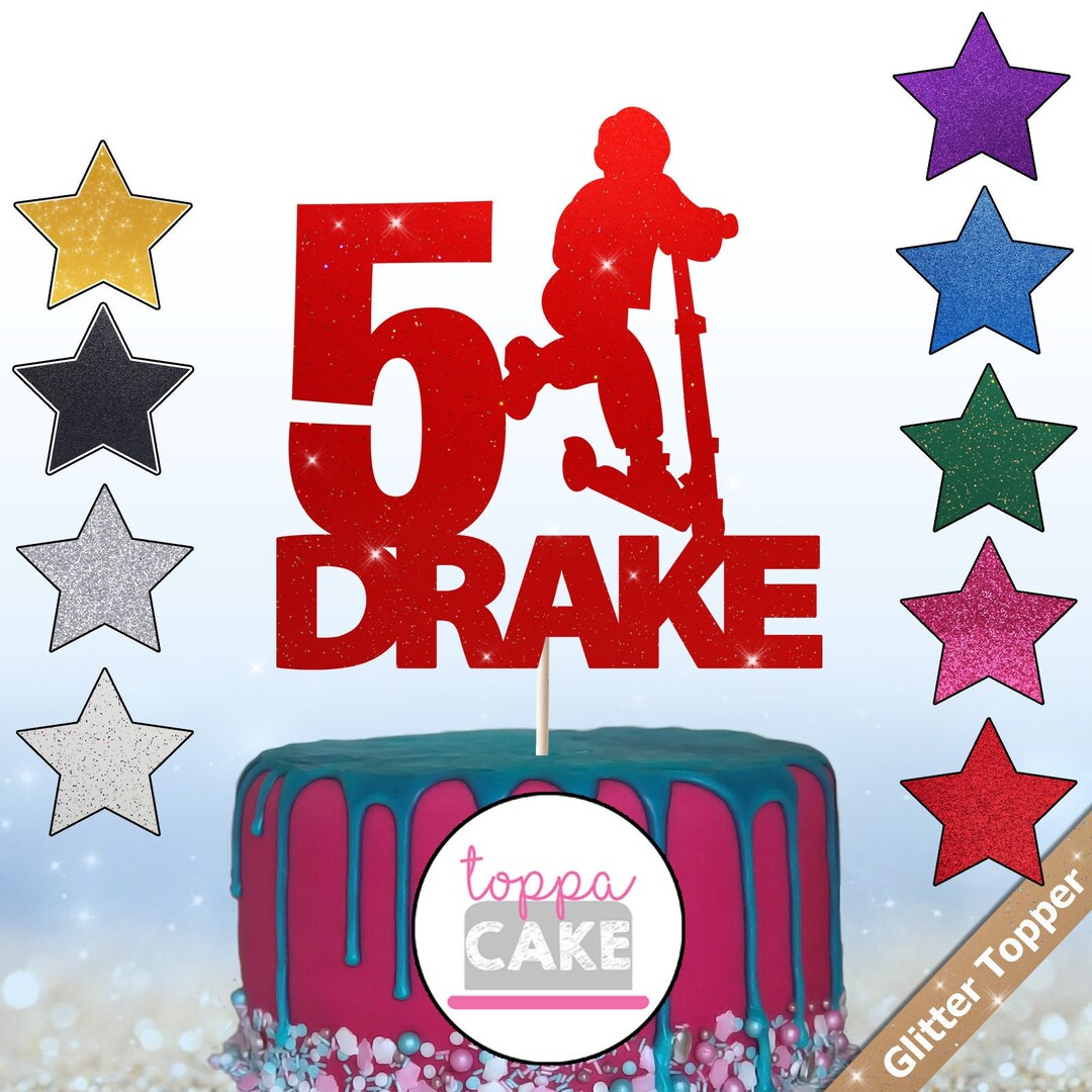 Personalised Scooter Cake Topper Birthday Cake Decoration Any Etsy UK