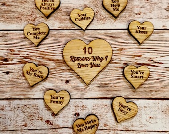 Personalised Boyfriend Husband Wife Girlfriend Valentines Quote Any Message 10 Reasons Why I Love You Wooden Craft Gift Present