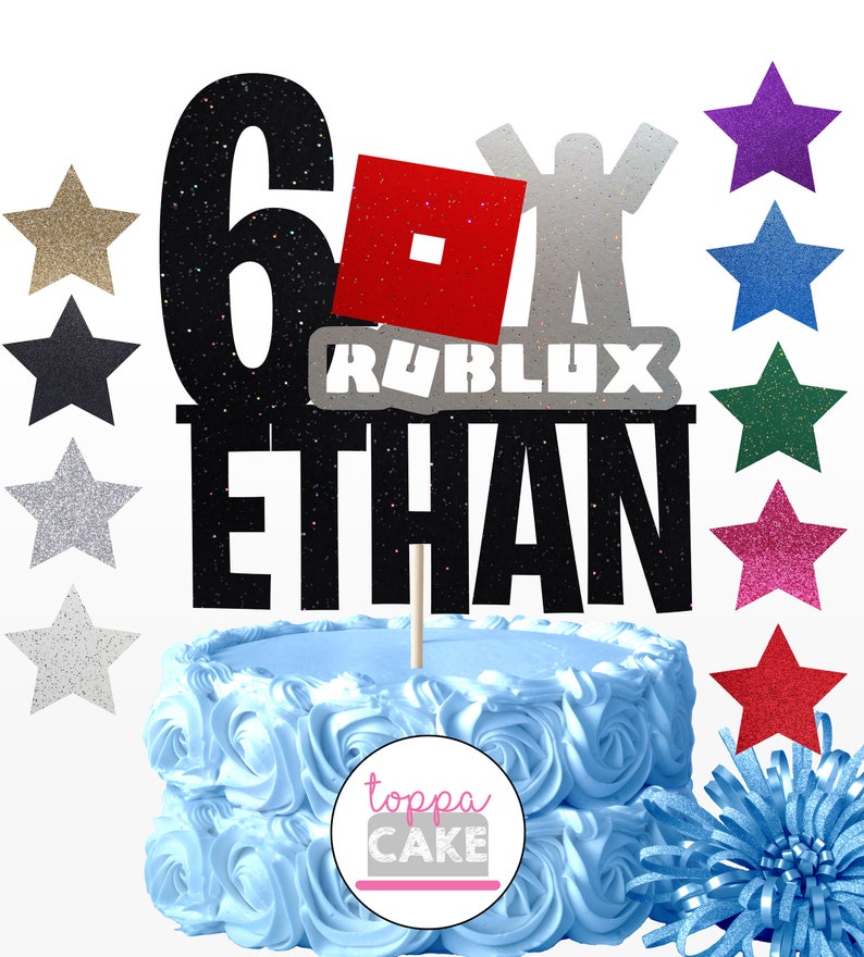 Roblox Cake Topper Roblox Party Decorations Roblox Etsy - roblox cupcake toppers in 2019 birthday party ideas