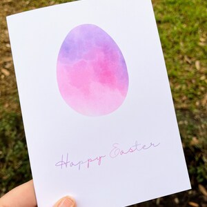 Tarjeta de acuarela de huevo de Pascua