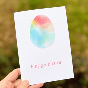 Tarjeta de acuarela de huevo de Pascua