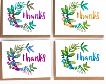 Watercolor Floral Quince Thank You Cards - Botanical Note Card Set ...