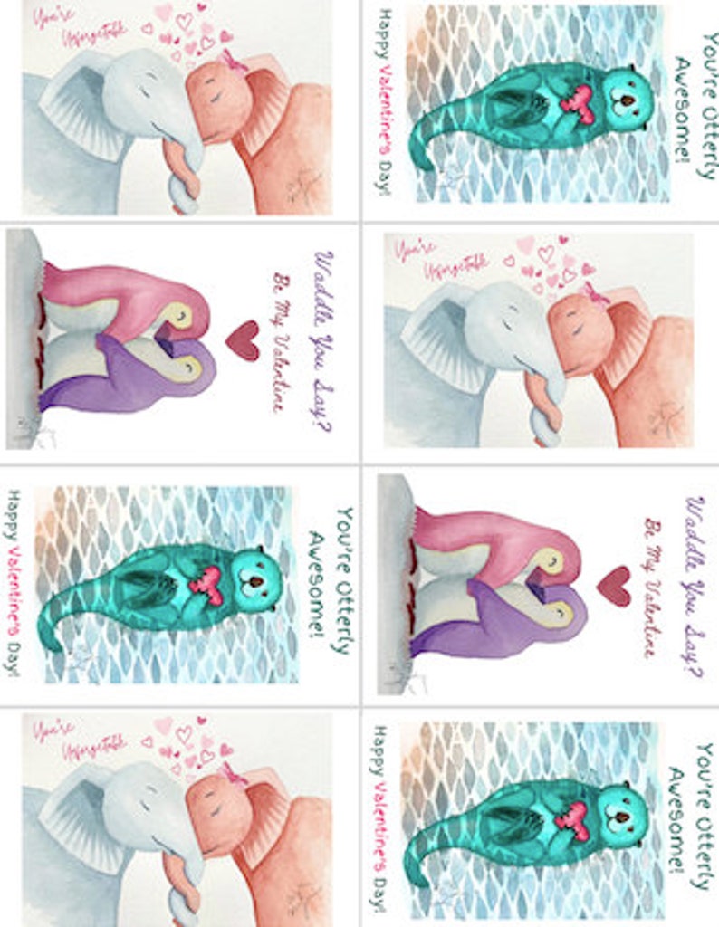 Printable Kids Valentine s Day Cards Etsy