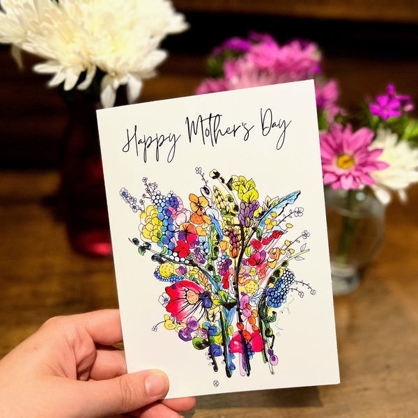 Mother's Day Card - Watercolor Bouquet