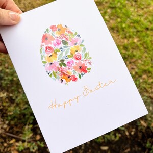 Tarjeta de acuarela de huevo de Pascua