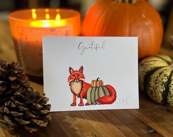 Watercolor “Grateful”  Card