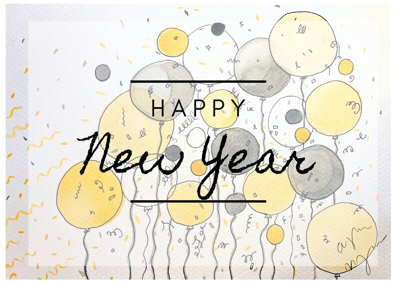 New Years Cards 12 - Etsy image.