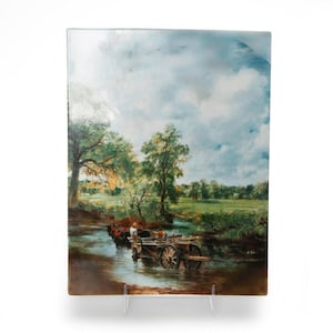 Painting-Hand Decorated Ceramic Wall Plaque, &quot;THE HAY WAIN&quot;- John Constable (1776-1837)