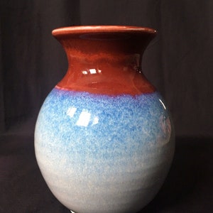 Vase-Signed Porcelain Flambe Glazed Fine Studio Pottery Vase