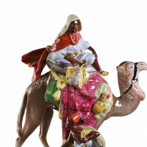 GRAN figura orientalista del Royal Dux: camello con jinete y asistente