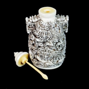 Snuff Bottle- Chinese Snuff Bottle with Foo Dog Mock Handles
