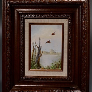 Flying Ducks Nicely Framed Painting On Canvas