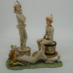Figurines-Three numbered limited edition handmade clown figurines