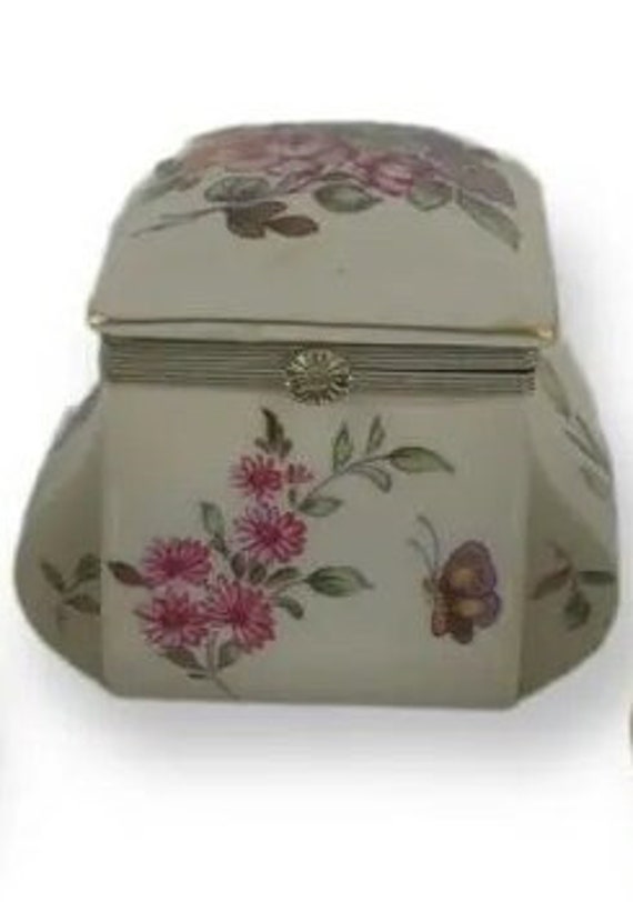 Dresser Box-Floral Porcelain Dresser Box