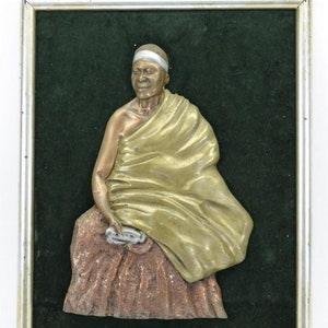 Bronze-NEE-OWOO Bronze Cast Figural African Wall Art