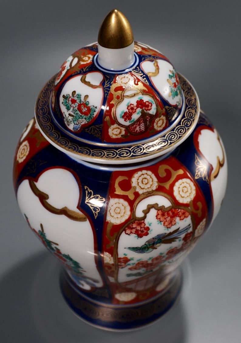 Ginger JarJapanese Ginger Jar Vase Gold Imari Hand Painted Etsy