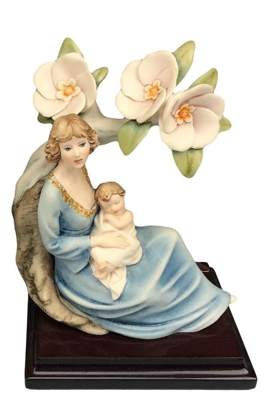 Giuseppe Almani Florence 蓮の花 赤ちゃん オブジェ Lot - GIUSEPPE ARMANI FLORENCE CHERUBS W/FLOWERS 1224C
