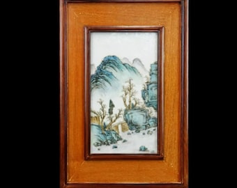 Porcelain Plaque-Chinese Famille Verte Porcelain Plaque