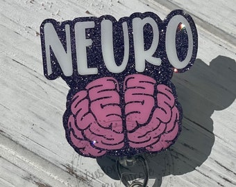 NEURO Brain Pinch Clip Badge Reel