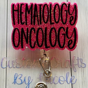 Hematology Oncology Pinch Clip Badge Reel