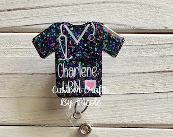 Customized Scrub Top Badge Reel