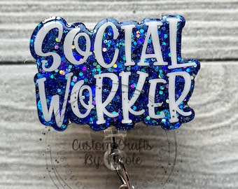 Social Worker Pinch Clip Badge Reel
