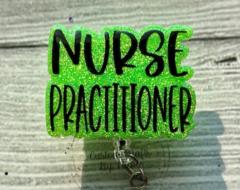 Nurse Practitioner Pinch Clip  Badge reel