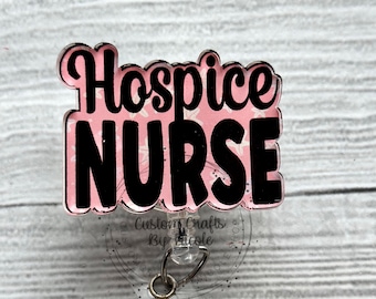 Hospice Nurse Pinch Clip Badge Reel RTS