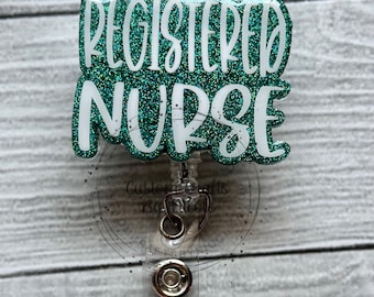 Registered Nurse Retractable Pinch Clip  Badge reel