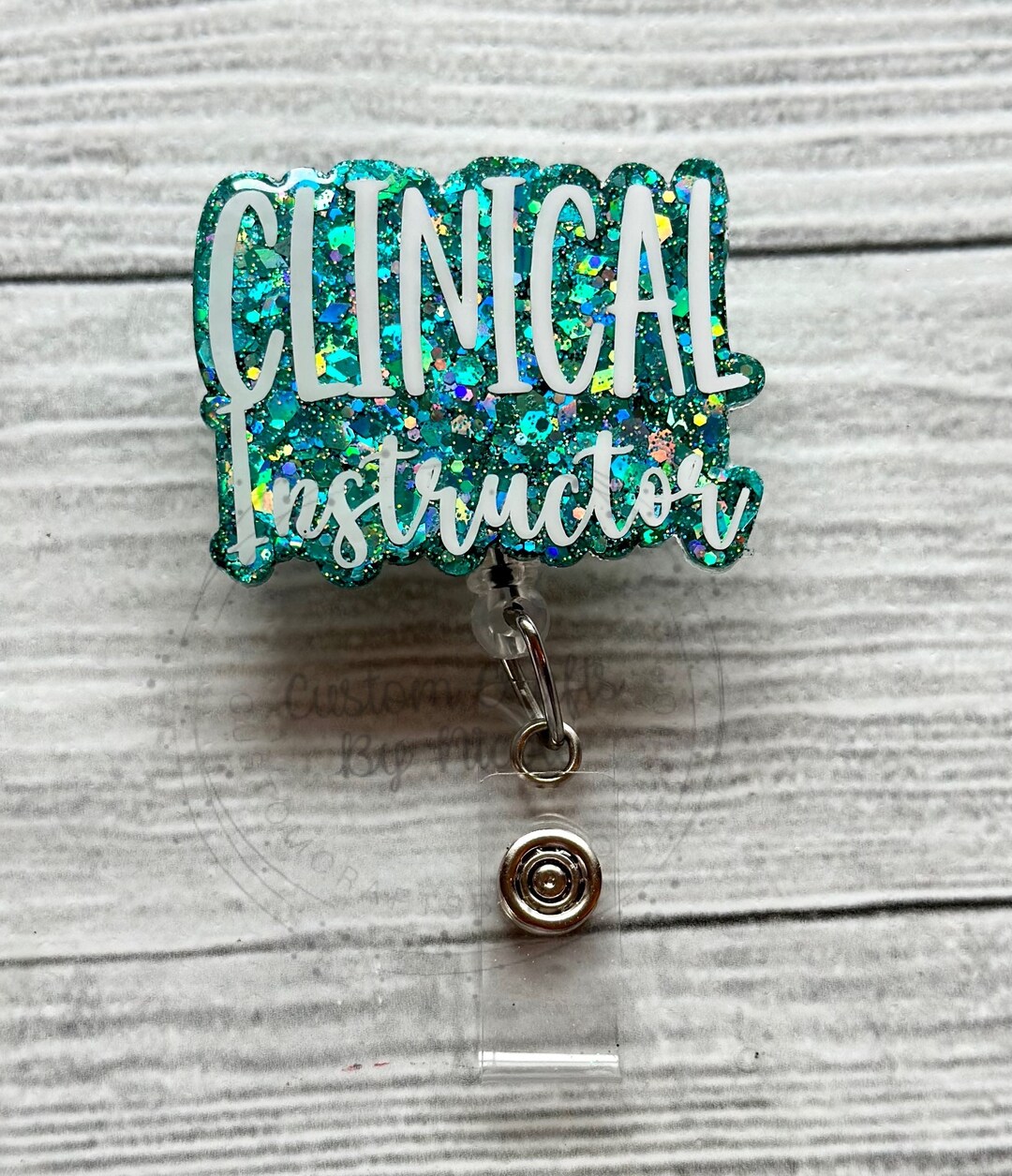 Clinical Instructor Pinch Clip Retractable Glitter Badge Reel - Etsy