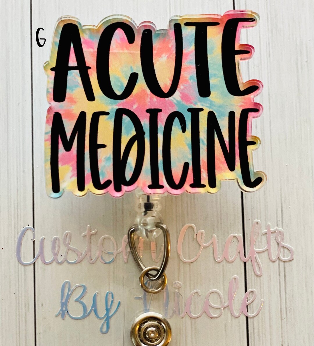 Acute Medicine Pinch Clip Badge Reel Etsy