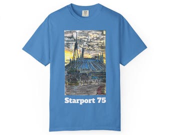 Space Mountain Sketch Unisex T-Shirt, Disney World Tee, Retro Disneyland Shirt, Roller Coaster Gift, Vintage Theme Park Top