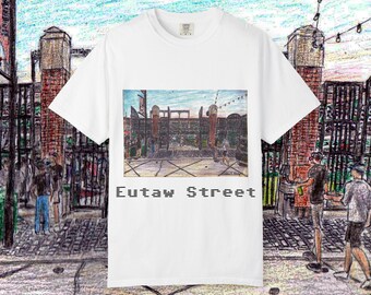 Eutaw Street Sketch T-shirt, Baseball Fan Apparel, Camden Yards Tee, Baltimore Orioles Shirt, Sports Lover Gift, Vintage Style Top