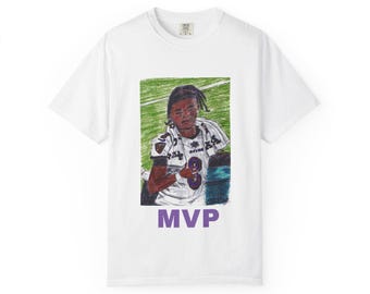 Lamar Jackson Sketch T-shirt, Ravens Football Fan Tee, Quarterback MVP Gift, Sports Apparel, Game Day Shirt