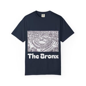 Yankee Stadium Sketch T-shirt, New York Yankees Tee, Unisex Garment-Dyed Top, Baseball Fan Gift, NYC Baseball Shirt