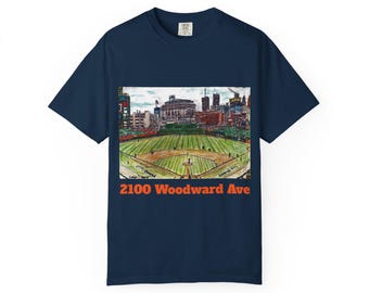 Comerica Park Sketch T-Shirt, Detroit Tigers Tee, Baseball Fan Gift, Detroit Sports Shirt, MLB Apparel