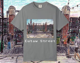 Eutaw Street Sketch T-shirt, Baseball Fan Apparel, Camden Yards Tee, Baltimore Orioles Shirt, Sports Lover Gift, Vintage Style Top