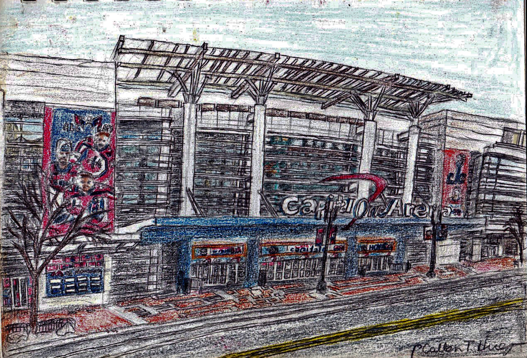 Washington Capitals Capital One Arena Giclee Print by Cris 