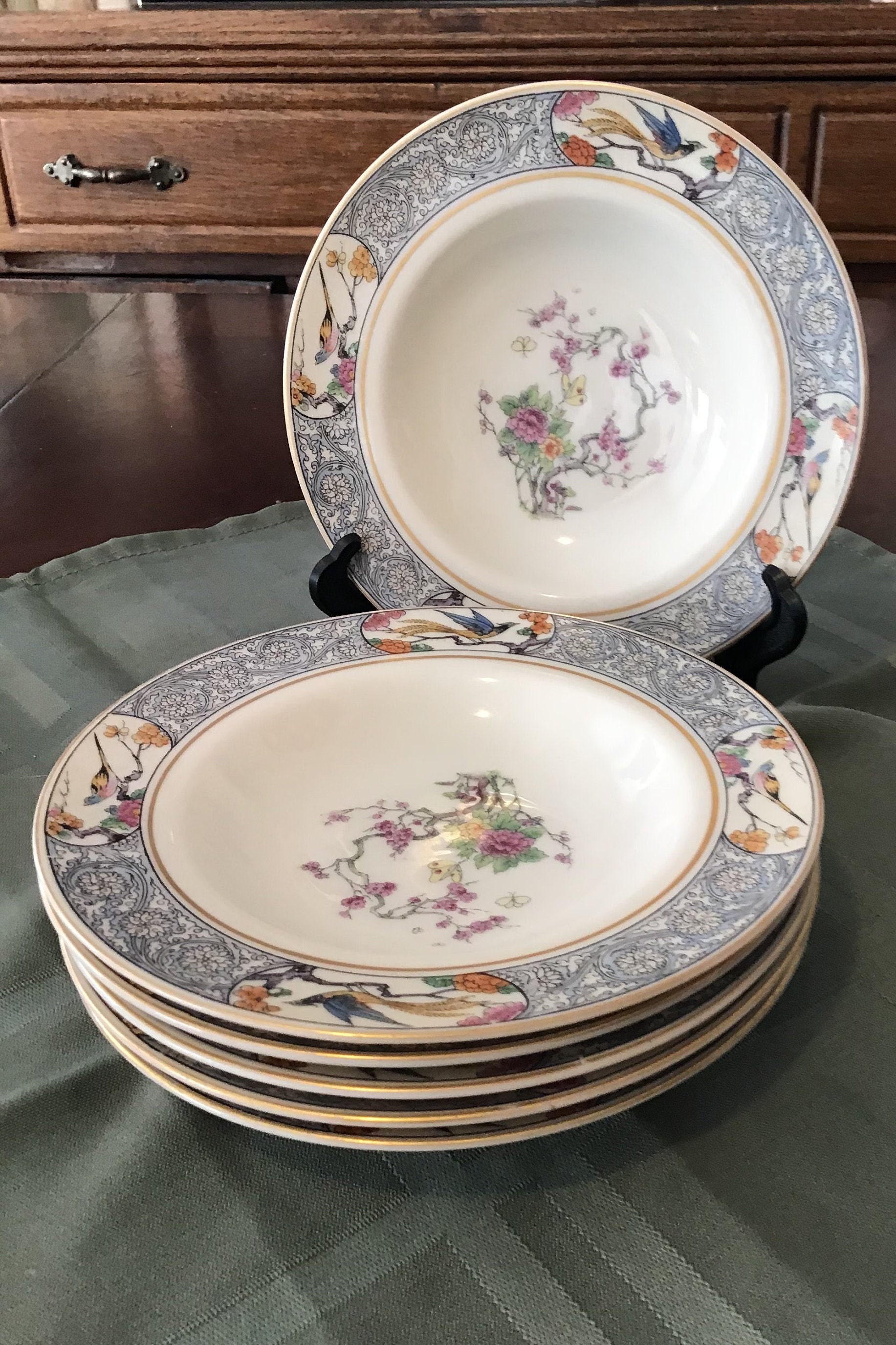 Lenox MING Fruit/Dessert Flat Rim Bowls Vintage Fine China | Etsy