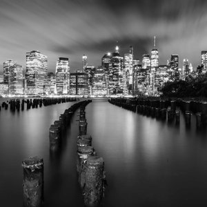 New York City, Brooklyn Bridge Park, Dumbo, Black and White Citycape, NYC, Street Photography