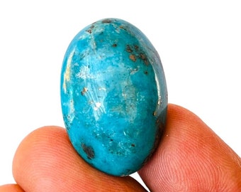 Turquoise 100%natural gemstone high quality Oval shape "Double side polished"pendant size gemstone size-28x19x9MMcarat-42.65 and extra gift