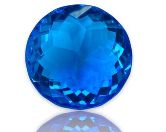 Gorgeous!!!!! Sky Blue Topaz Oval Shape Gemstone Excellent Fancy Cut Top Quality Gemstone Size-21x21x14MM Carat-40.80 and(extra gift)