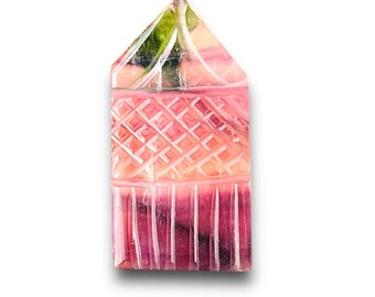 WoW!!! Fluorite Carving 100% Natural Gemstone Amazing flower carving Fluorite Gemstone Size-35x27x5MM Carat-40.85 And (Extra Gift)